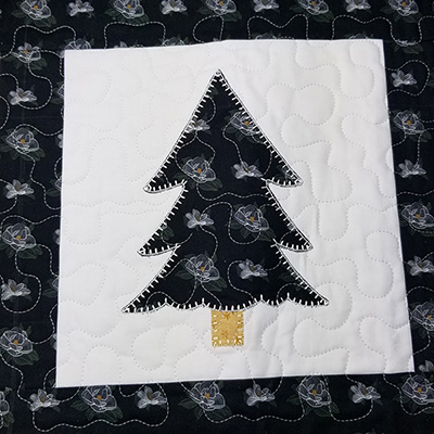 christmas tree applique design blanket